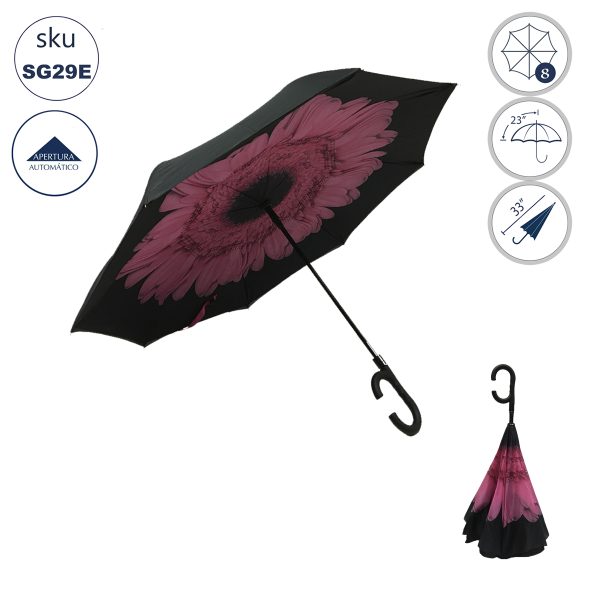 SOMBRILLA REVERSIBLE MANOS LIBRES 23"