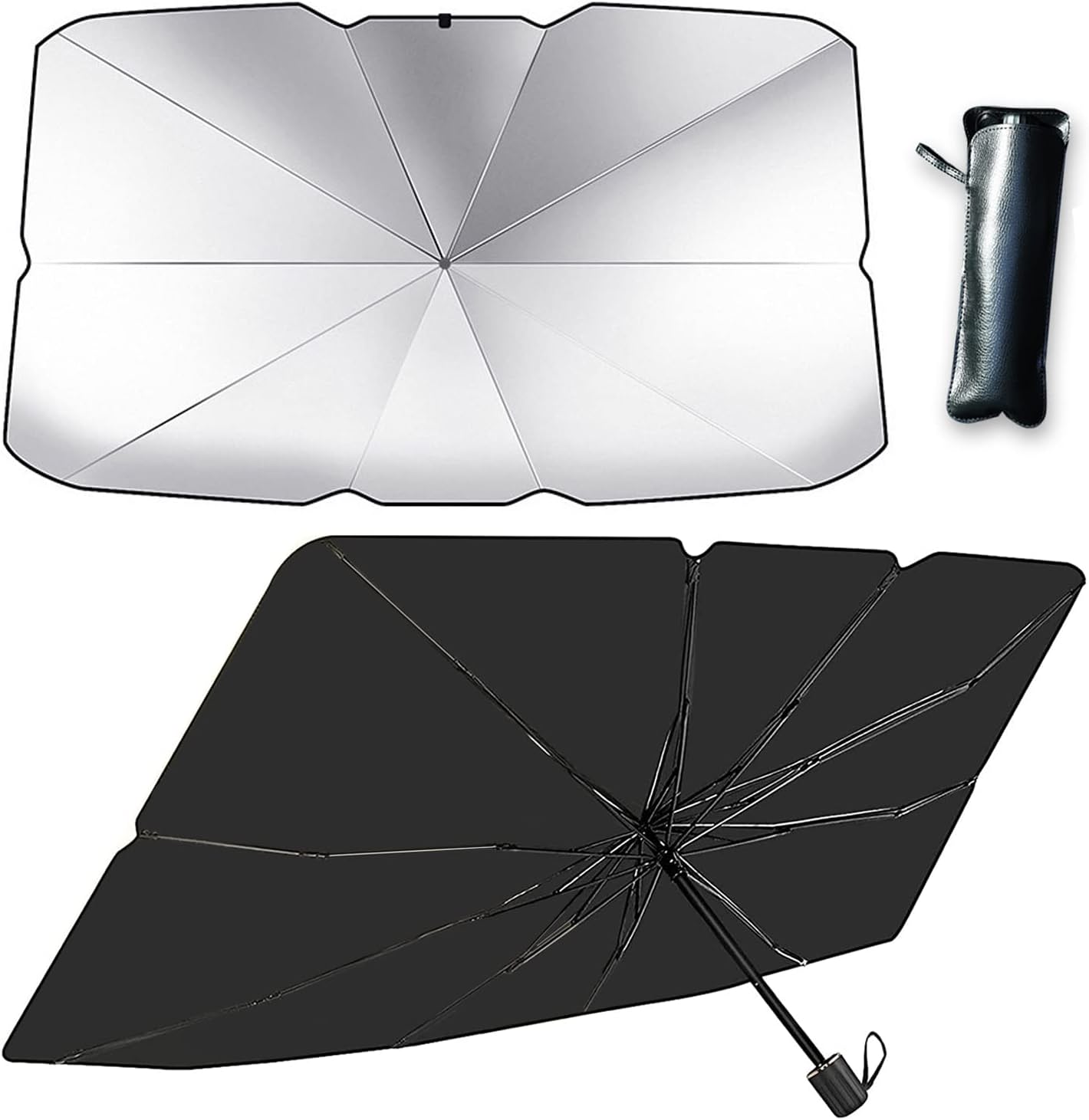 Este parasol para coche con diseño de paraguas se abre y se cierra  fácilmente y es lo que necesitas para el verano