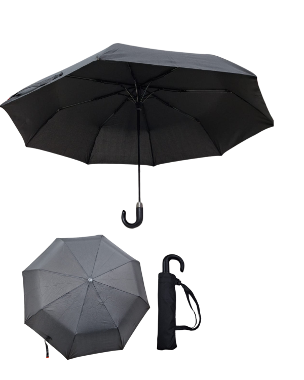 Paraguas Negro Plegable Semi - Automático 21" - Image 2